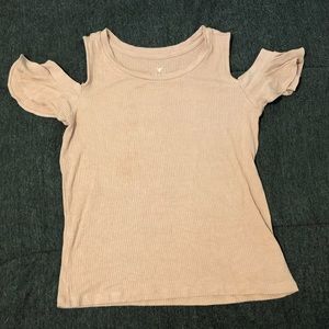 AE Soft&Sexy Ribbed Cold Shoulder Shirt